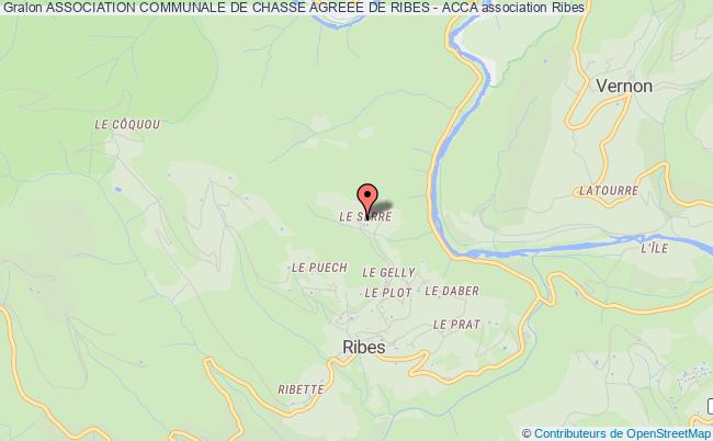 plan association Association Communale De Chasse Agreee De Ribes - Acca Ribes