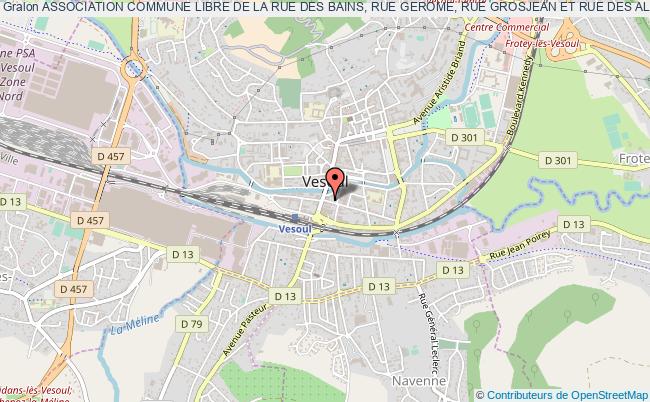 plan association Association Commune Libre De La Rue Des Bains, Rue Gerome, Rue Grosjean Et Rue Des Allies Vesoul