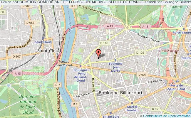 plan association Association Comorienne De Foumbouni-mdraboini D Ile De France Boulogne-Billancourt