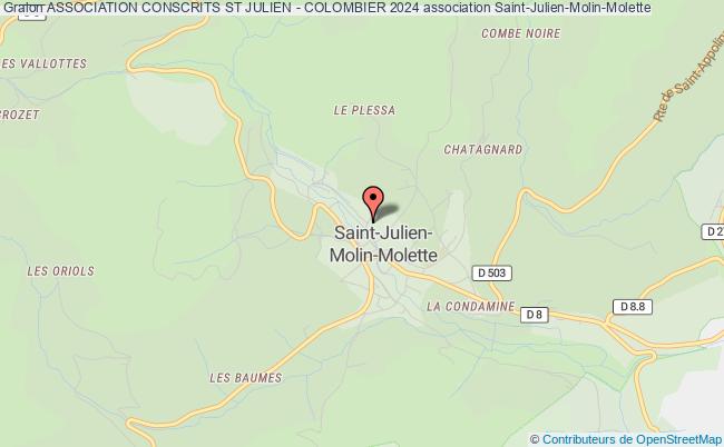 plan association Association Conscrits St Julien - Colombier 2024 Saint-Julien-Molin-Molette