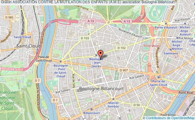 plan association Association Contre La Mutilation Des Enfants (a.m.e) Boulogne-Billancourt