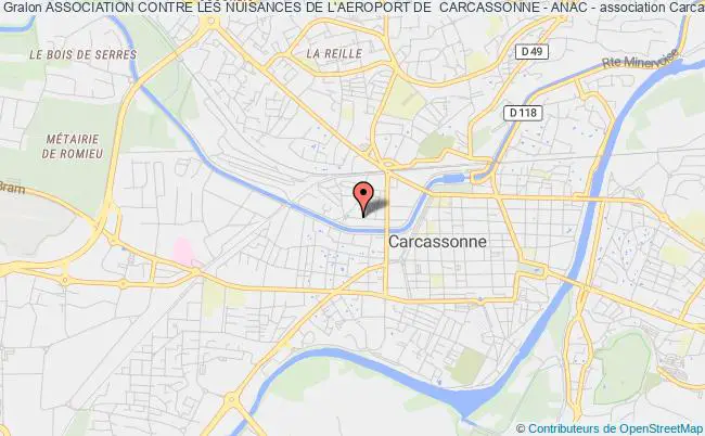 plan association Association Contre Les Nuisances De L'aeroport De  Carcassonne - Anac - Carcassonne