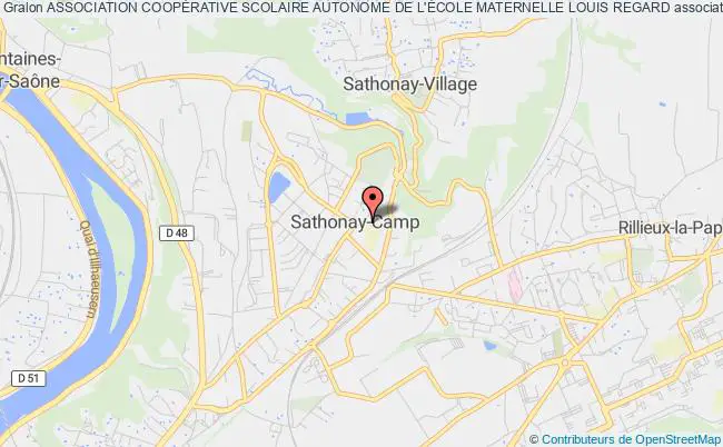 plan association Association CoopÉrative Scolaire Autonome De L'École Maternelle Louis Regard Sathonay-Camp