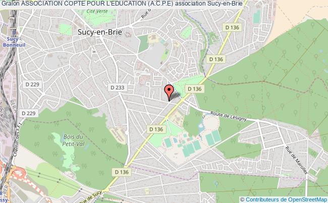 plan association Association Copte Pour L'education (a.c.p.e) Sucy-en-Brie