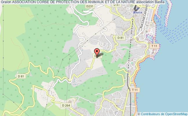 plan association Association Corse De Protection Des Animaux Et De La Nature Bastia