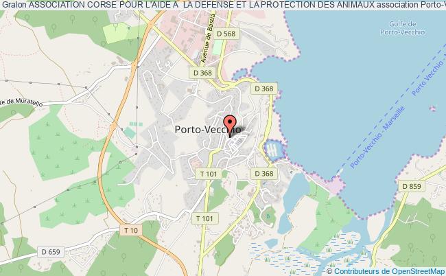 plan association Association Corse Pour L'aide A  La Defense Et La Protection Des Animaux Porto-Vecchio