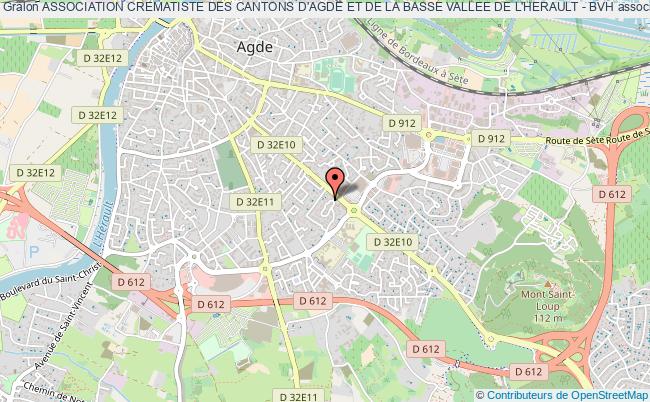 plan association Association Crematiste Des Cantons D'agde Et De La Basse Vallee De L'herault - Bvh Agde