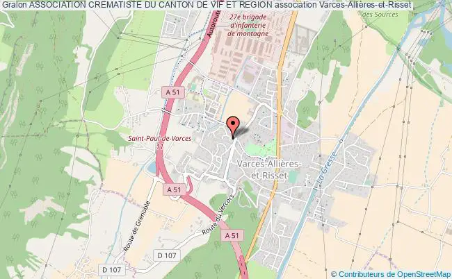 plan association Association Crematiste Du Canton De Vif Et Region Varces-Allières-et-Risset