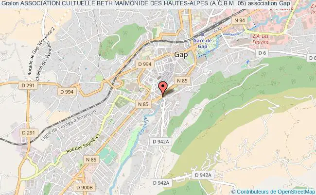 plan association Association Cultuelle Beth MaÏmonide Des Hautes-alpes (a.c.b.m. 05) Gap
