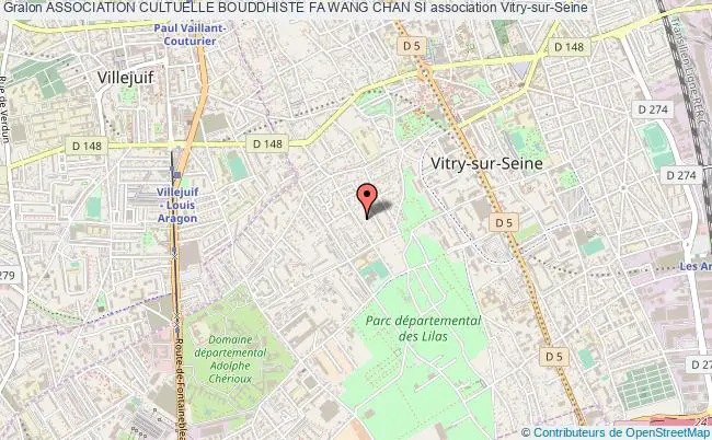 plan association Association Cultuelle Bouddhiste Fa Wang Chan Si Vitry-sur-Seine
