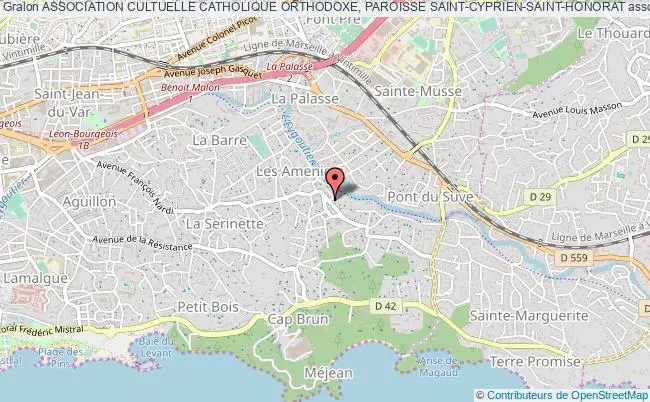plan association Association Cultuelle Catholique Orthodoxe, Paroisse Saint-cyprien-saint-honorat Toulon