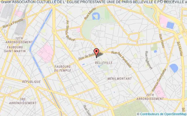 plan association Association Cultuelle De L' Eglise Protestante Unie De Paris Belleville E.p.u Belleville Paris