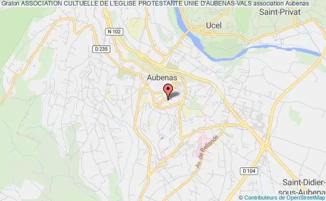 ASSOCIATION CULTUELLE DE L'EGLISE PROTESTANTE UNIE D'AUBENAS-VALS
