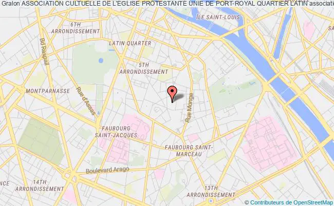 plan association Association Cultuelle De L'eglise Protestante Unie De Port-royal Quartier Latin Paris