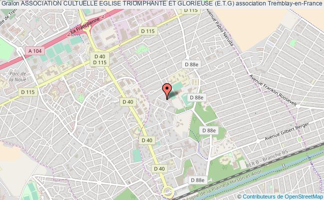 plan association Association Cultuelle Eglise Triomphante Et Glorieuse (e.t.g) Tremblay-en-France