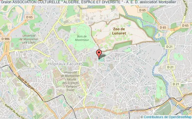 plan association Association Culturelle '' Algerie, Espace Et Diversite '' - A. E. D. Montpellier