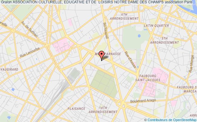 plan association Association Culturelle, Educative Et De  Loisirs Notre Dame Des Champs Paris