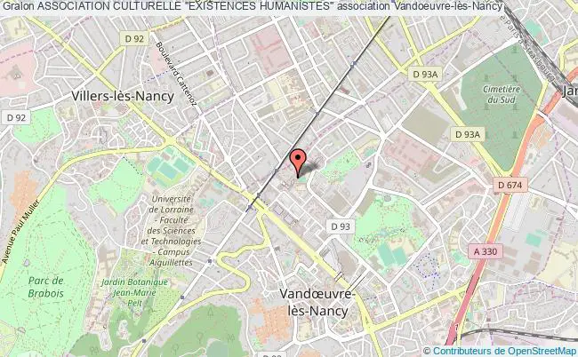 plan association Association Culturelle "existences Humanistes" Vandoeuvre-lès-Nancy