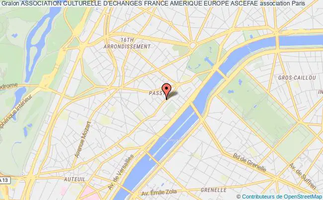 plan association Association Culturelle D'echanges France Amerique Europe Ascefae Paris