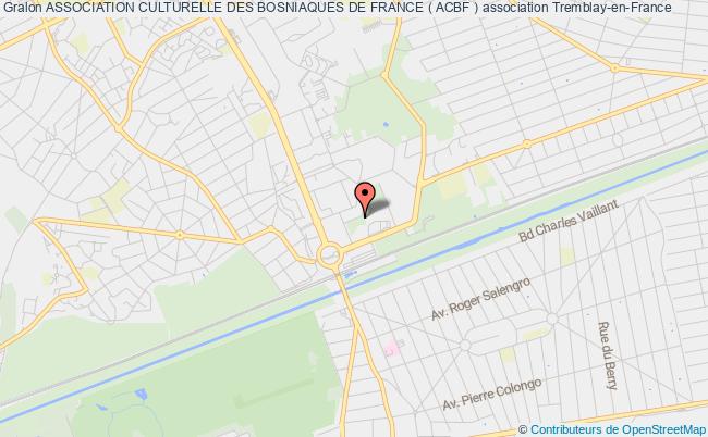 plan association Association Culturelle Des Bosniaques De France ( Acbf ) Tremblay-en-France