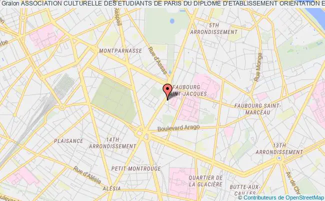 plan association Association Culturelle Des Etudiants De Paris Du Diplome D'etablissement Orientation Et Preformation A L'enseignement Superieur (acep-prefo) Paris
