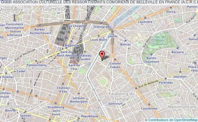 plan association Association Culturelle Des Ressortissants Comoriens De Belleville En France (a.c.r.c.b.f.) Paris
