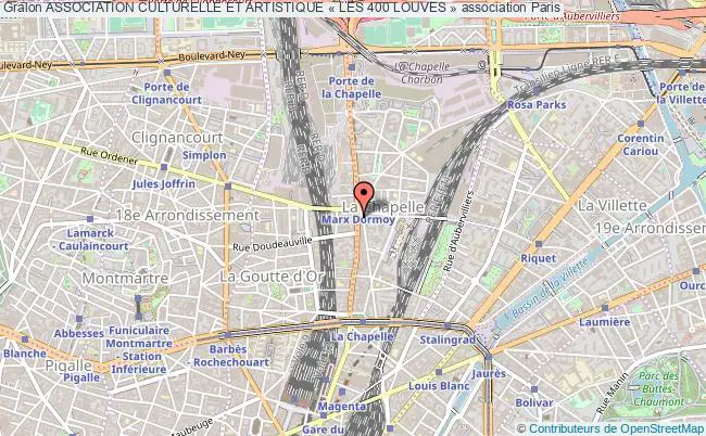 plan association Association Culturelle Et Artistique « Les 400 Louves » Paris