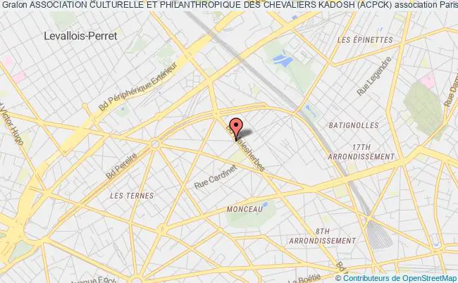 plan association Association Culturelle Et Philanthropique Des Chevaliers Kadosh (acpck) Paris 17e