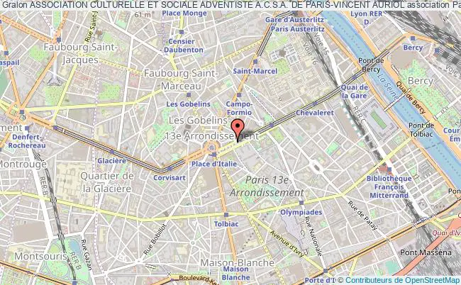 plan association Association Culturelle Et Sociale Adventiste A.c.s.a. De Paris-vincent Auriol Paris