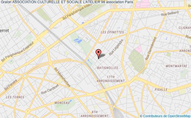 plan association Association Culturelle Et Sociale L'atelier 98 Paris