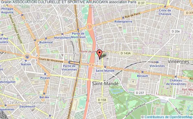 plan association Association Culturelle Et Sportive Arunodaya Paris