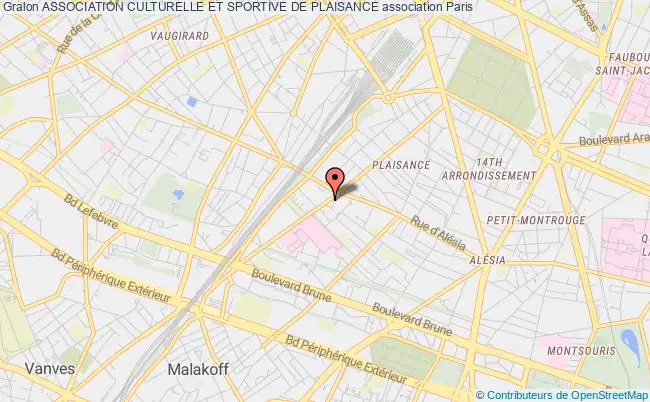 plan association Association Culturelle Et Sportive De Plaisance Paris