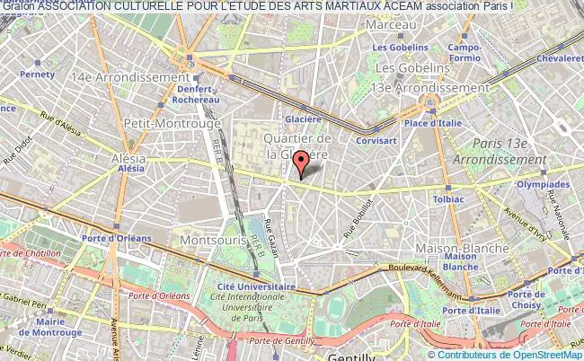 plan association Association Culturelle Pour L'etude Des Arts Martiaux Aceam Paris