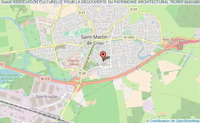 plan association Association Culturelle Pour La Decouverte Du Patrimoine Architectural Taurin Saint-Martin-de-Crau