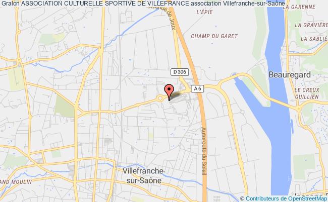 plan association Association Culturelle Sportive De Villefrance Villefranche-sur-Saône