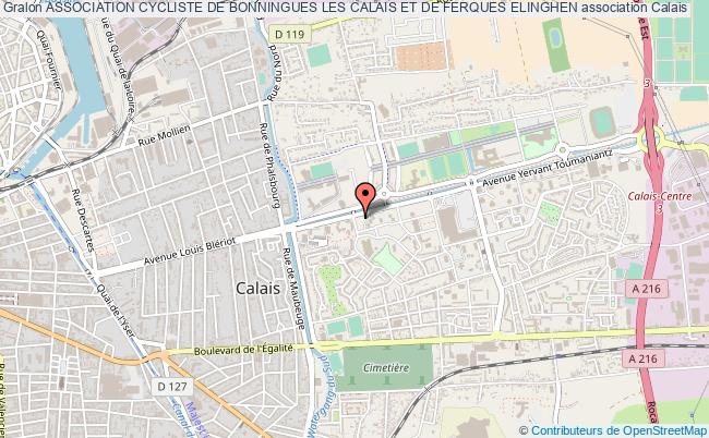 plan association Association Cycliste De Bonningues Les Calais Et De Ferques Elinghen Calais