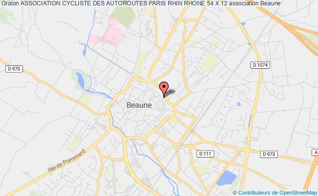 plan association Association Cycliste Des Autoroutes Paris Rhin Rhone 54 X 12 Beaune