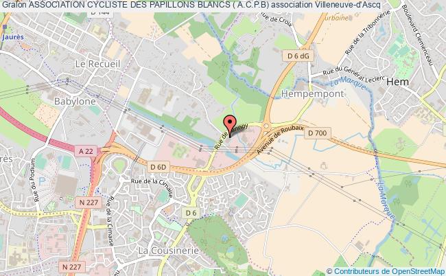 plan association Association Cycliste Des Papillons Blancs ( A.c.p.b) Villeneuve-d'Ascq