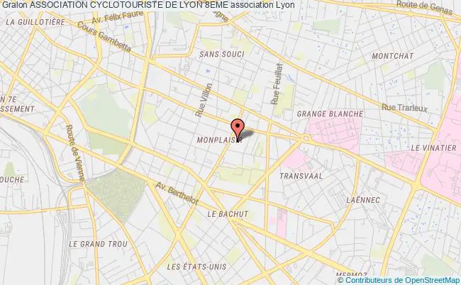 plan association Association Cyclotouriste De Lyon 8eme Lyon