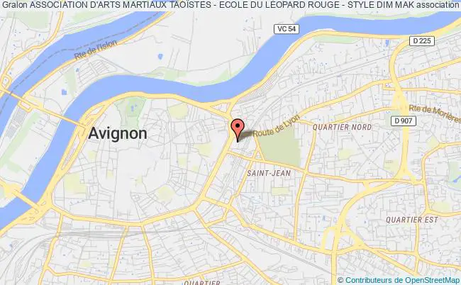 plan association Association D'arts Martiaux TaoÏstes - Ecole Du LÉopard Rouge - Style Dim Mak Avignon