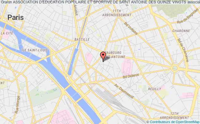 plan association Association D'education Populaire Et Sportive De Saint Antoine Des Quinze Vingts Paris