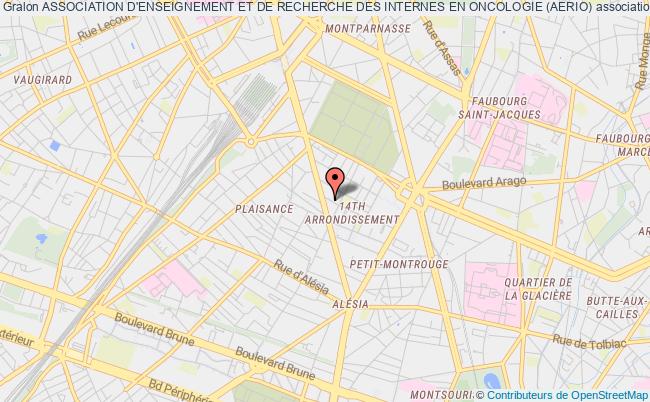 plan association Association D'enseignement Et De Recherche Des Internes En Oncologie (aerio) Paris