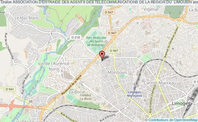 plan association Association D'entraide Des Agents Des Telecommunications De La Region Du  Limousin Limoges