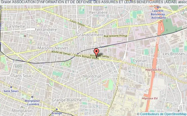 plan association Association D'information Et De Defense Des Assures Et Leurs Beneficiaires (aidab) Lyon 3e Arrondissement
