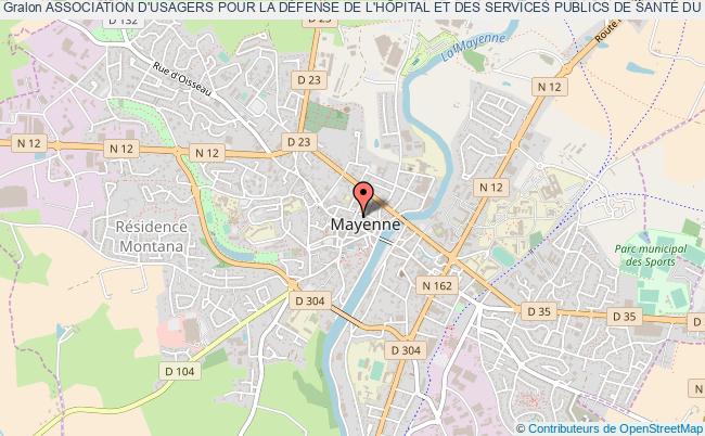 plan association Association D'usagers Pour La DÉfense De L'hÔpital Et Des Services Publics De SantÉ Du Nord-mayenne - Audace 53 Mayenne