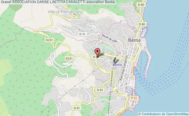 plan association Association Danse Laetitia Canaletti Bastia