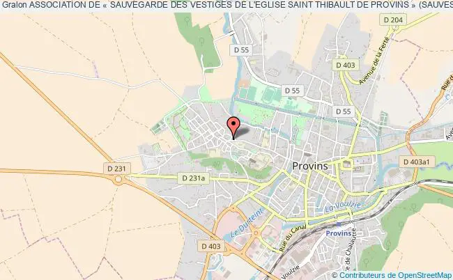 ASSOCIATION DE « SAUVEGARDE DES VESTIGES DE L'EGLISE SAINT THIBAULT DE PROVINS » (SAUVESTHIP)
