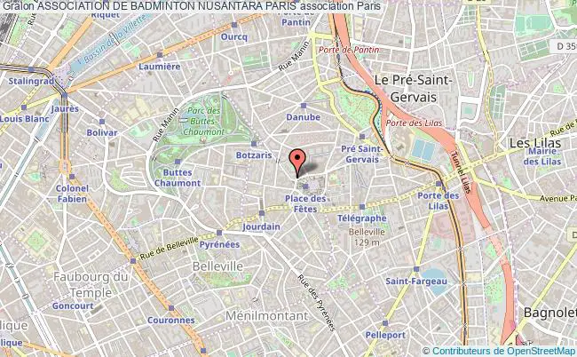 plan association Association De Badminton Nusantara Paris Paris