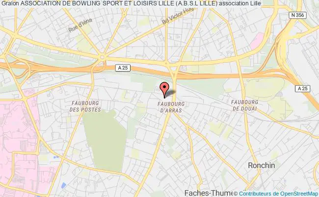 plan association Association De Bowling Sport Et Loisirs Lille (a.b.s.l Lille) Lille