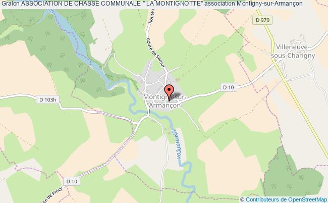 plan association Association De Chasse Communale " La Montignotte" Montigny-sur-Armançon